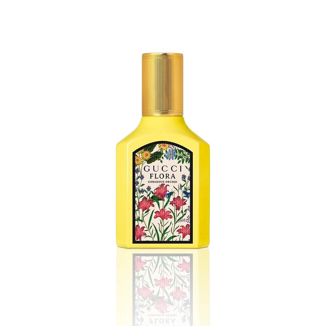 Gucci Flora Gorgeous Orchid Eau de Parfum Spray 30 ml Flakon auf weißem Hintergrund