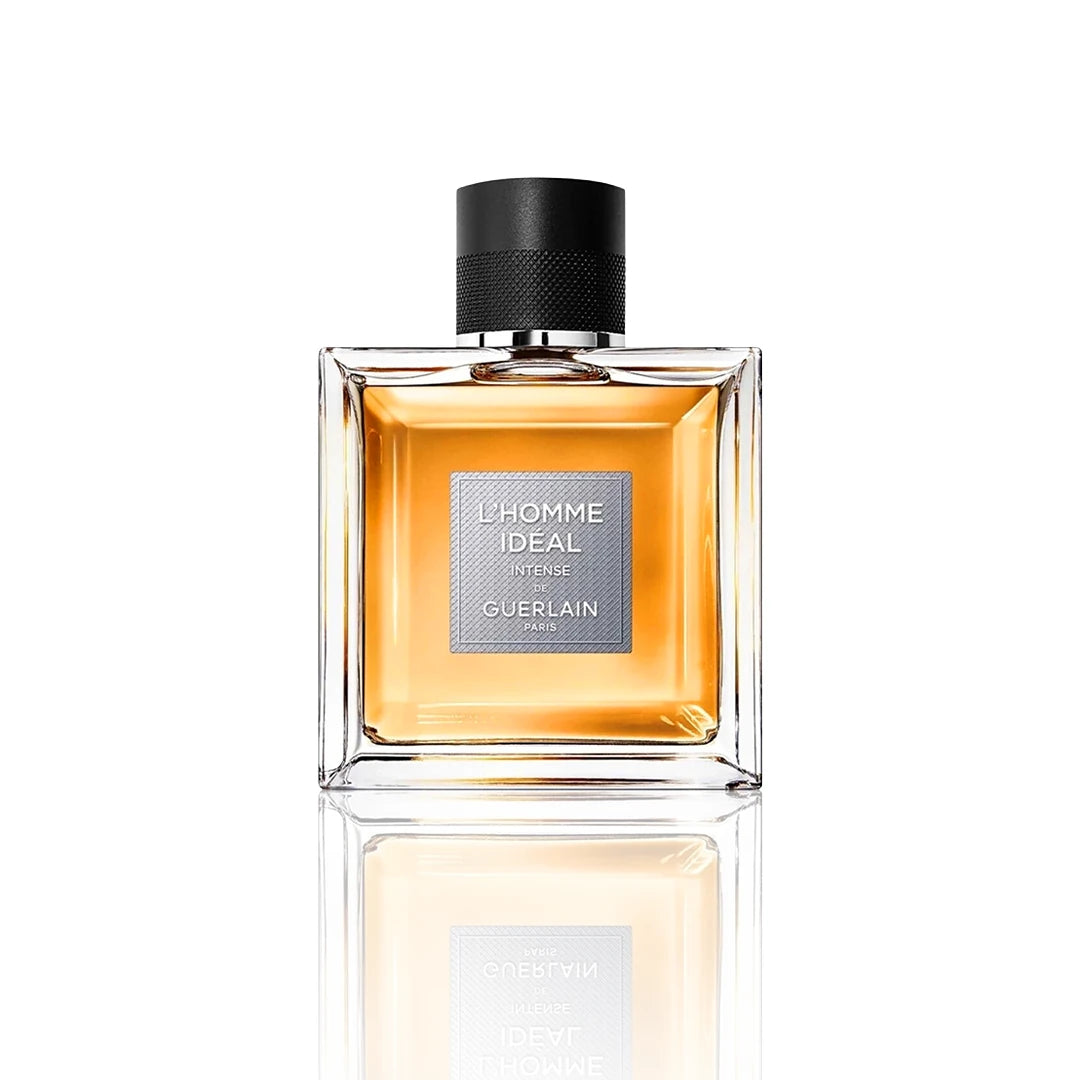 Guerlain L’Homme Idéal L’Intense Eau de Parfum 100 ml Flakon auf weißem Hintergrund