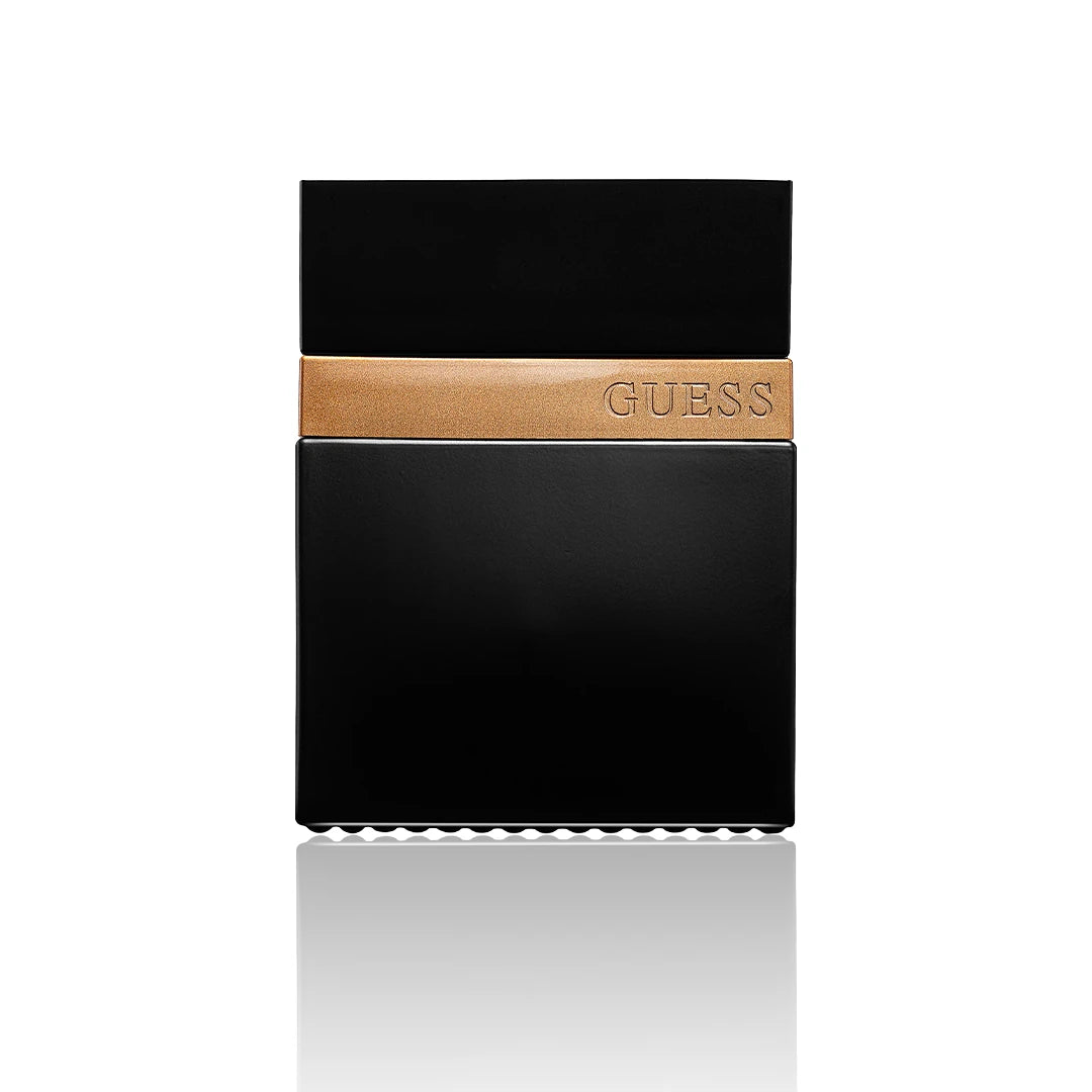 Guess Seductive Homme Noir Eau de Toilette 100 ml Flakon auf weißem Hintergrund
