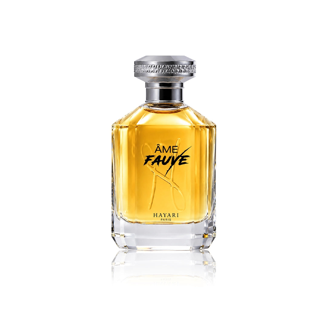 Hayari Âme Fauve Eau de Parfum 70 ml Flakon auf weißem Hintergrund