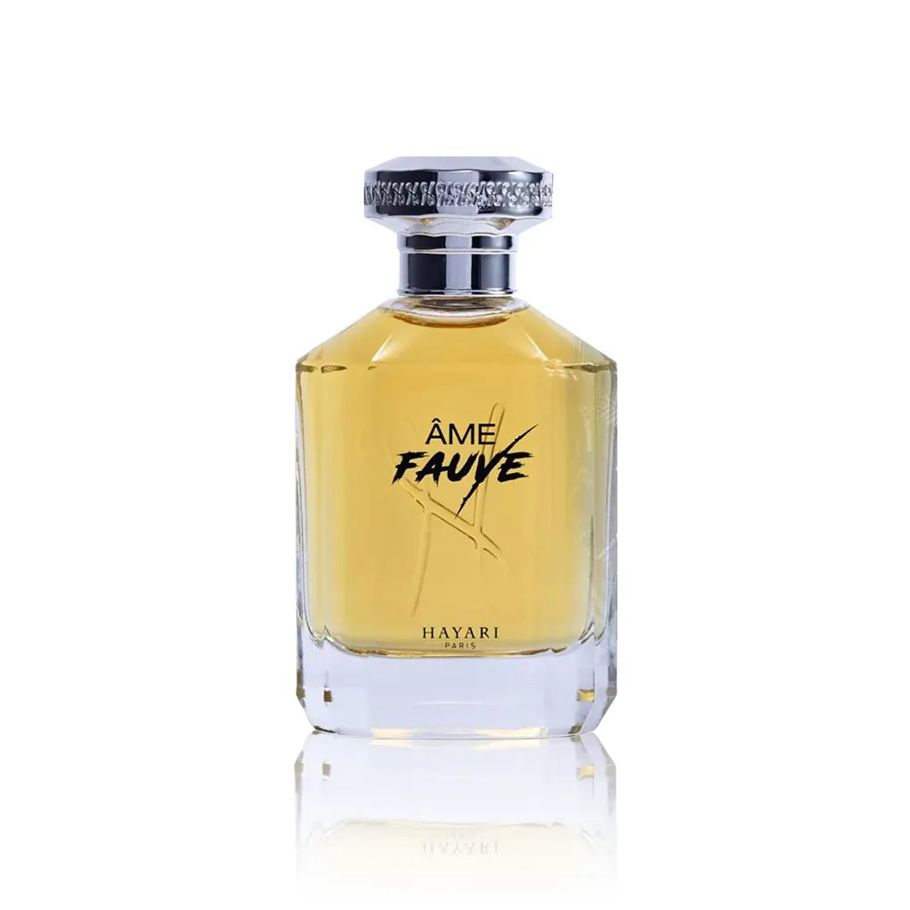 Hayari Âme Fauve Eau de Parfum 70 ml Flakon auf weißem Hintergrund