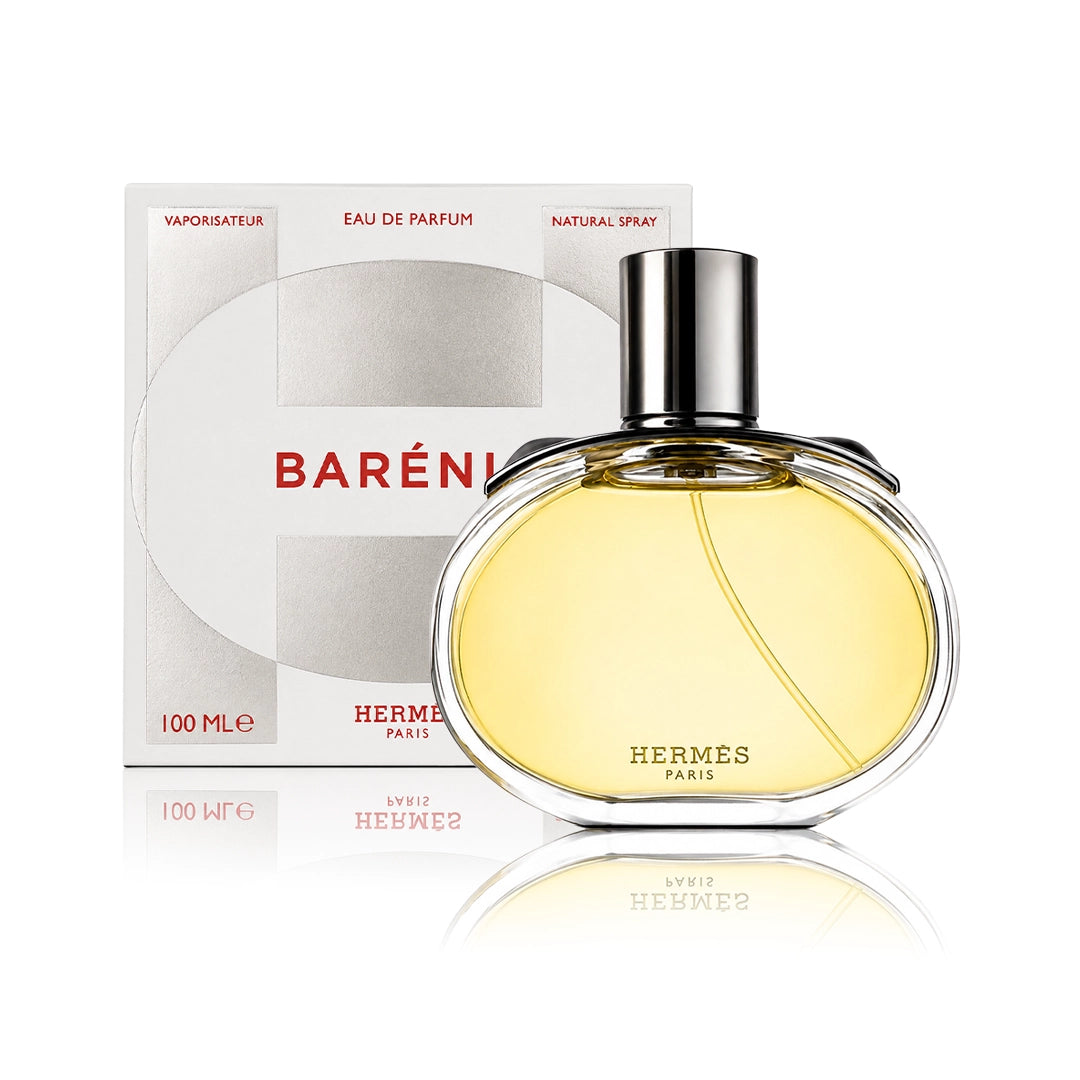 Hermès Barénia Eau de Parfum 100 ml Flakon mit Originalverpackung auf weißem Hintergrund