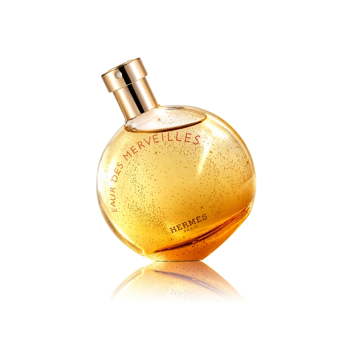 Hermès Elixir des Merveilles Eau de Parfum 50 ml Flakon auf weißem Hintergrund