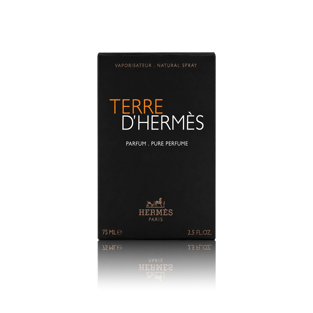 Hermès Terre d’Hermès Eau de Parfum 75 ml Originalverpackung auf weißem Hintergrund