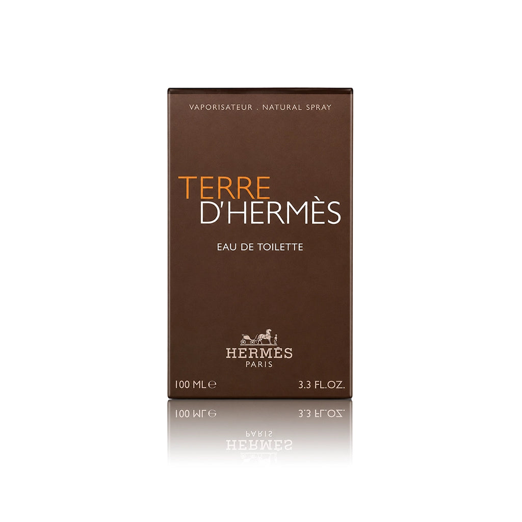 Hermès Terre d’Hermès Eau de Toilette 100 ml Originalverpackung auf weißem Hintergrund