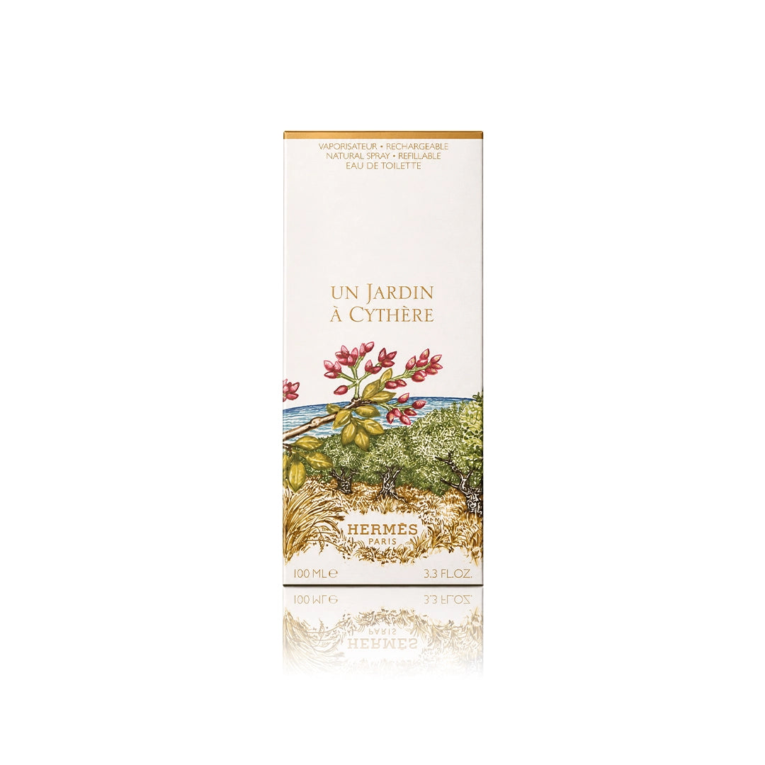 Hermès Un Jardin à Cythère Eau de Toilette 100 ml mit Originalverpackung auf weißem Hintergrund