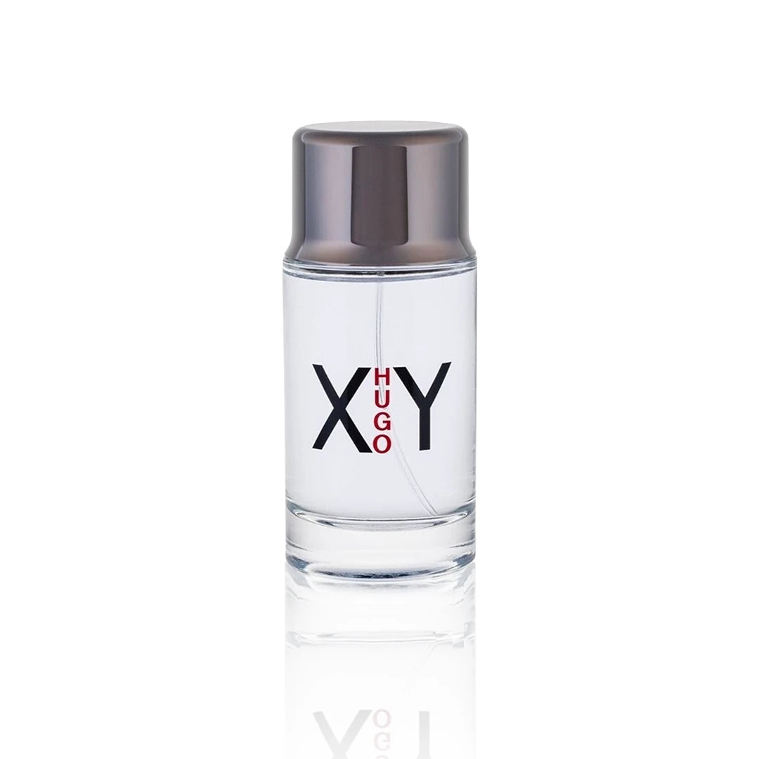 Hugo Boss XY Eau de Toilette 100 ml Flakon auf weißem Hintergrund