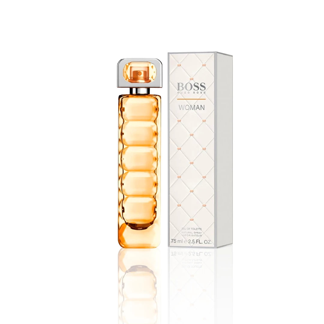 Hugo Boss Orange Eau de Toilette 75 ml Flakon auf weißem Hintergrund