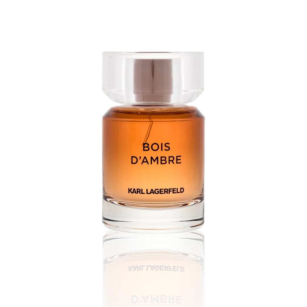Karl Lagerfeld Bois d’Ambre Eau de Toilette 50 ml Flakon auf weißem Hintergrund