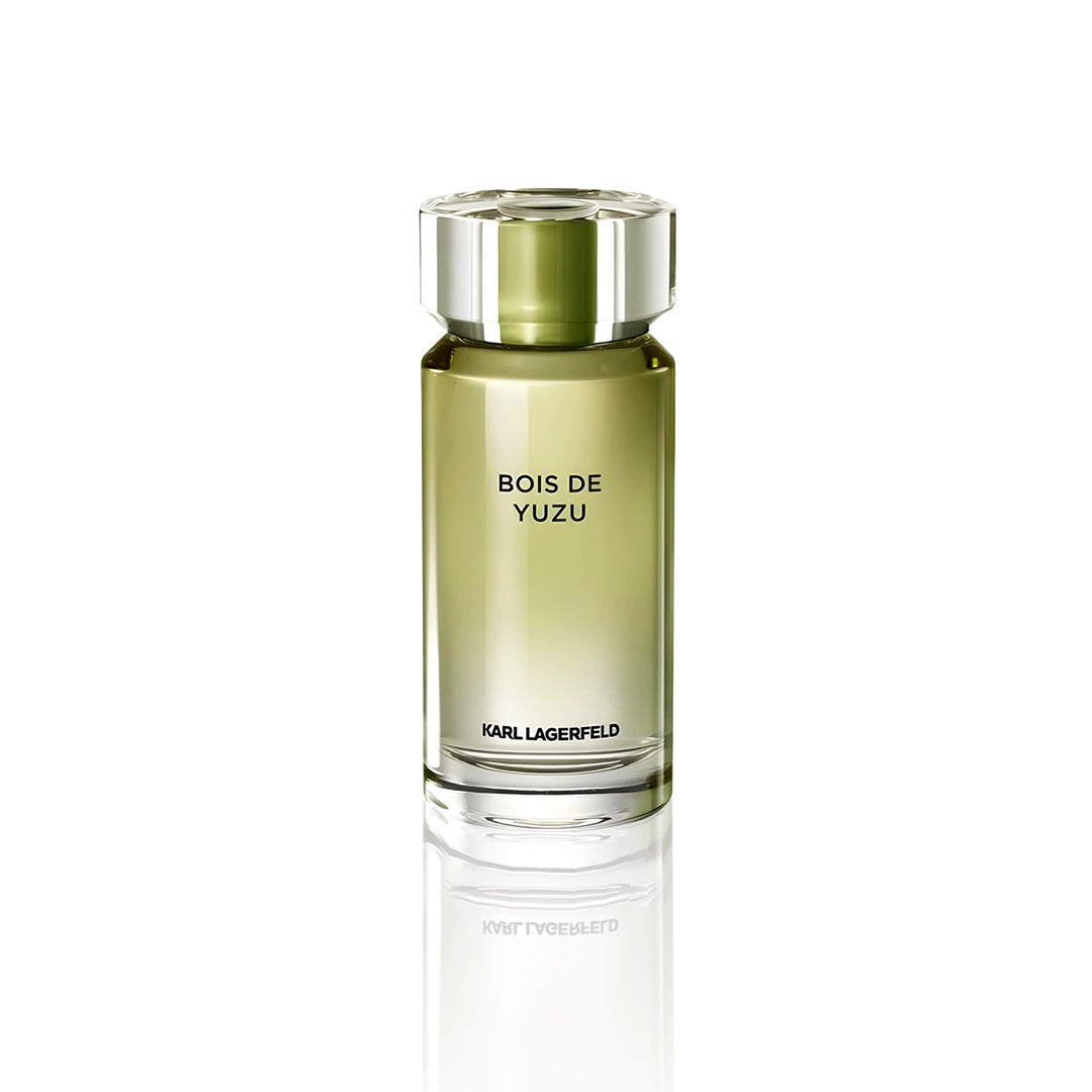 Karl Lagerfeld Bois de Yuzu Eau de Toilette 100 ml Flakon auf weißem Hintergrund