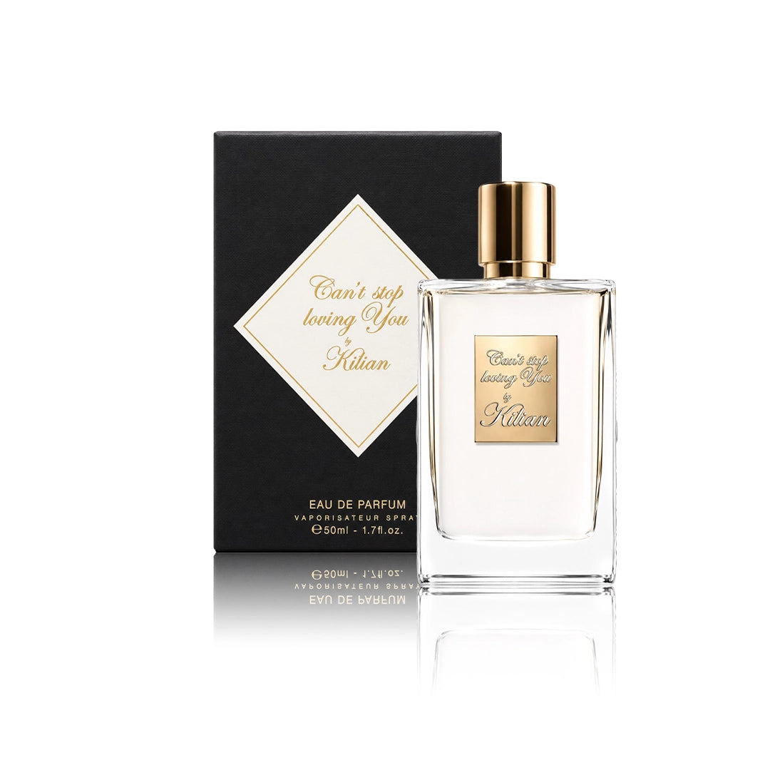 By Kilian Can’t Stop Loving You Eau de Parfum 50 ml Flakon mit Originalverpackung auf weißem Hintergrund