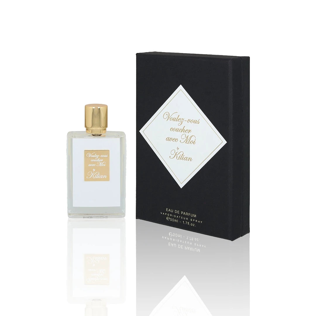 By Kilian Voulez-Vous Coucher Avec Moi Eau de Parfum 50 ml Flakon mit Originalverpackung auf weißem Hintergrund