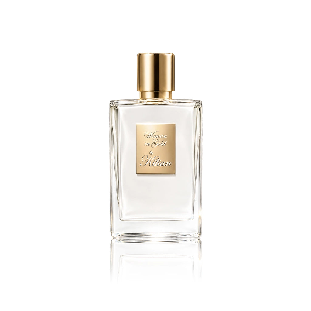 By Kilian Woman in Gold Eau de Parfum 50 ml Flakon auf weißem Hintergrund