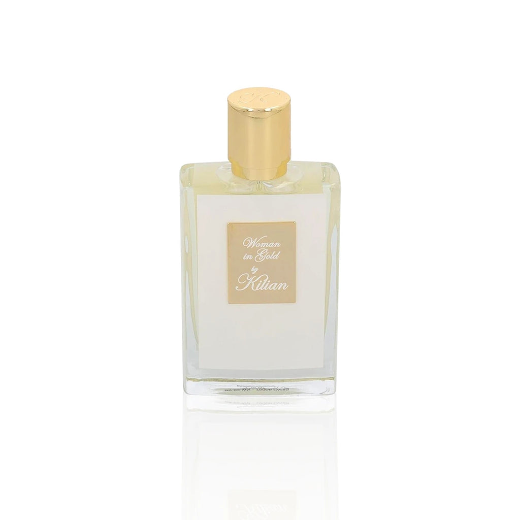 By Kilian Woman in Gold Eau de Parfum 50 ml Flakon auf weißem Hintergrund