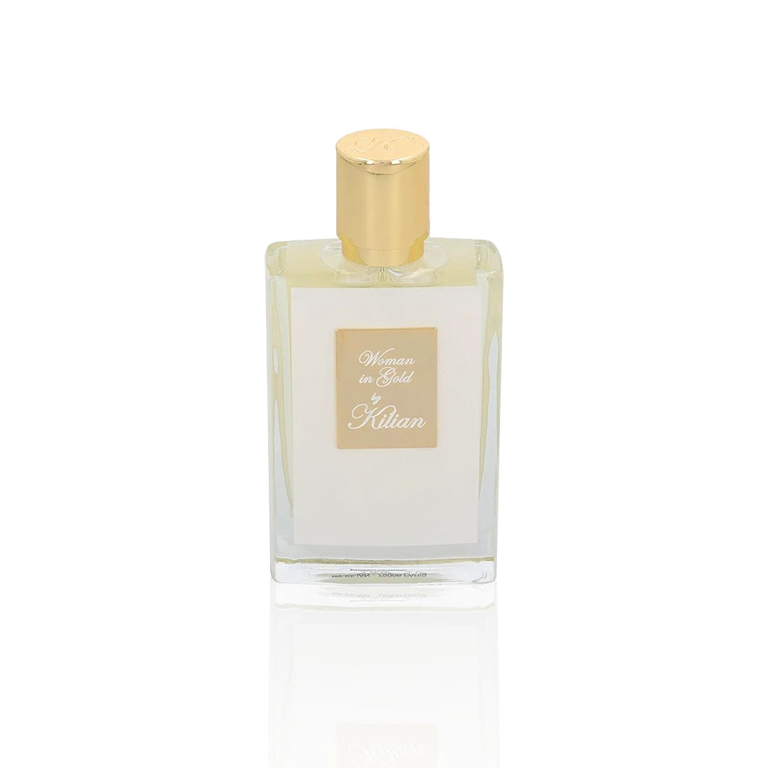 By Kilian Woman in Gold Eau de Parfum 50 ml Flakon auf weißem Hintergrund