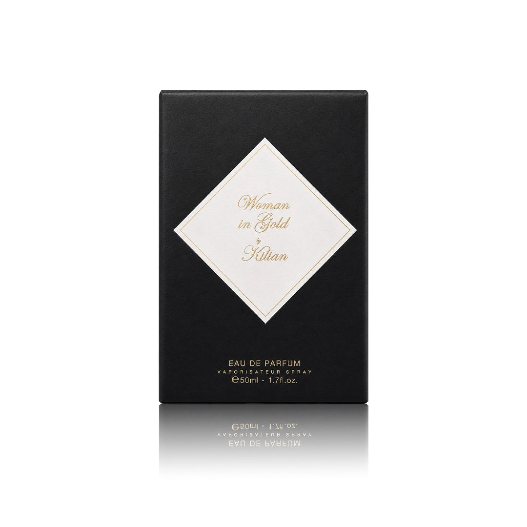 By Kilian Woman in Gold Eau de Parfum 50 ml mit Originalverpackung auf weißem Hintergrund