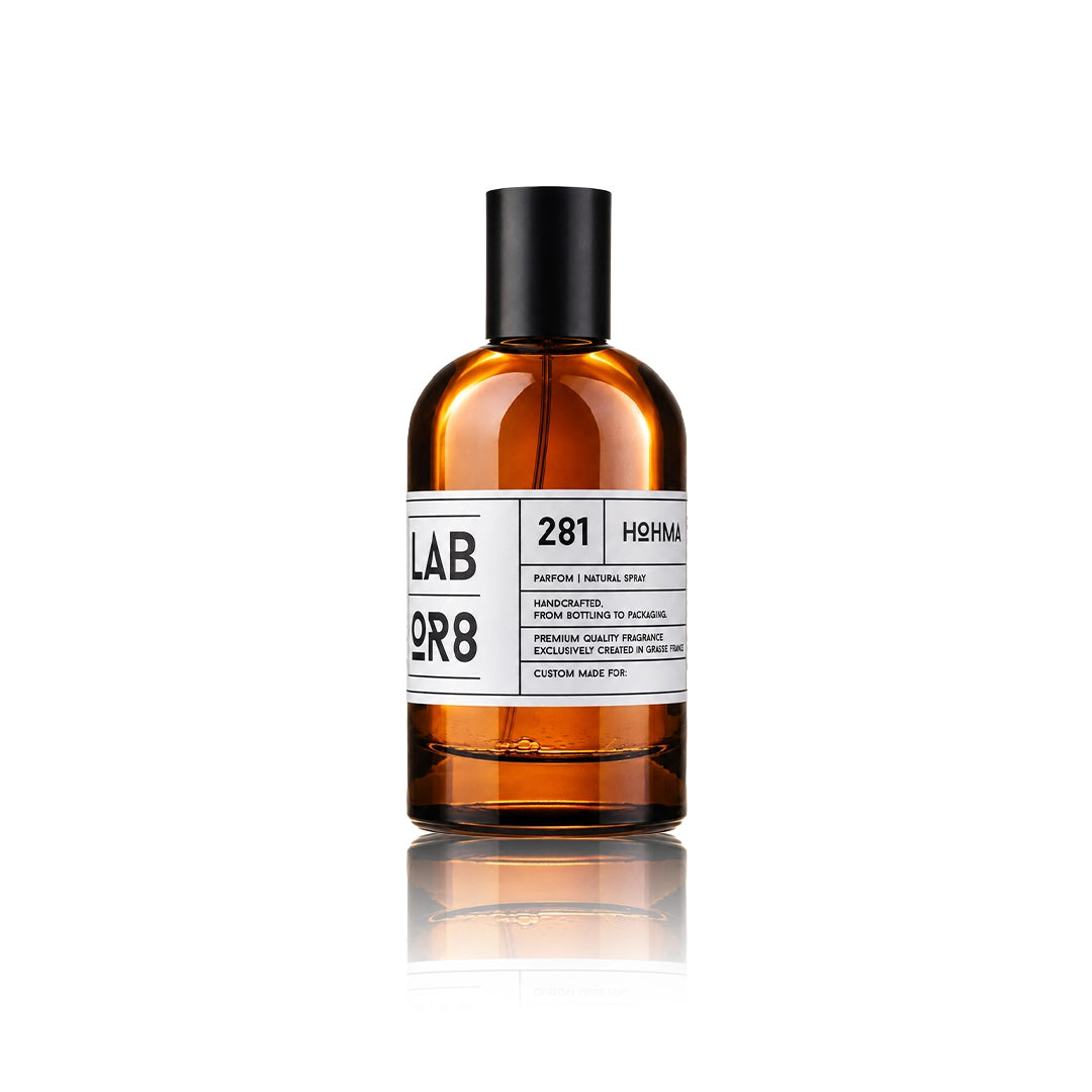 LABOR8 HOHMA 281 Eau de Parfum 100 ml Flakon auf weißem Hintergrund
