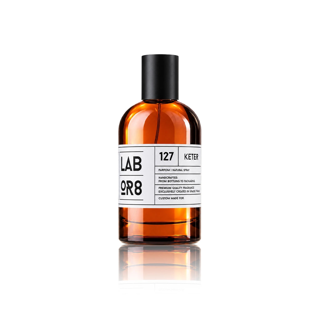 LABOR8 KETER 127 Eau de Parfum 100 ml Flakon auf weißem Hintergrund