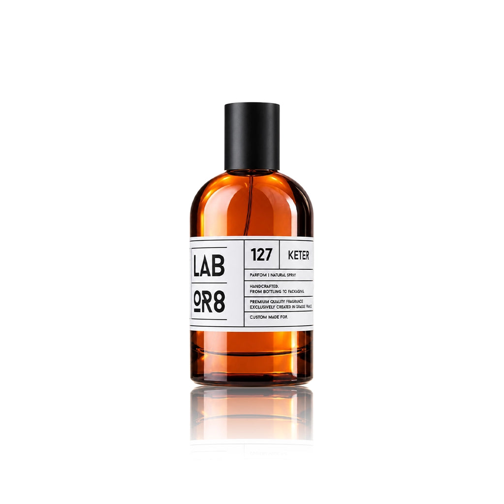 LABOR8 KETER 127 Eau de Parfum 50 ml Flakon auf weißem Hintergrund