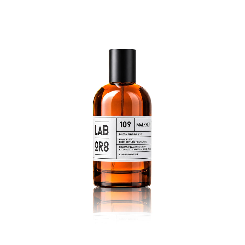 LABOR8 MALKHUT 109 Eau de Parfum 50 ml Flakon auf weißem Hintergrund