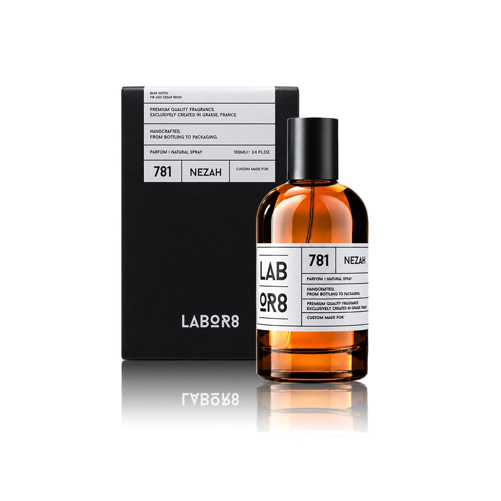 LABOR8 NEZAH 781 Eau de Parfum 100 ml Flakon mit Originalverpackung auf weißem Hintergrund