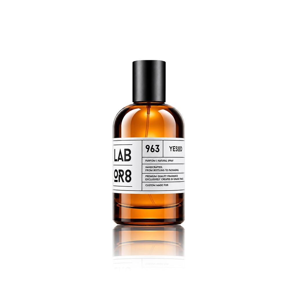 LABOR8 YESOD 963 Eau de Parfum 50 ml Flakon auf weißem Hintergrund