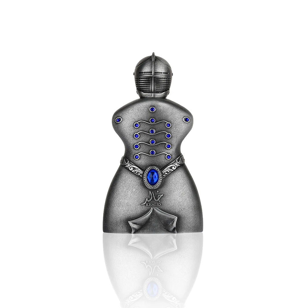 Lattafa Khalid Eau de Parfum 80 ml Flakon auf weißem Hintergrund