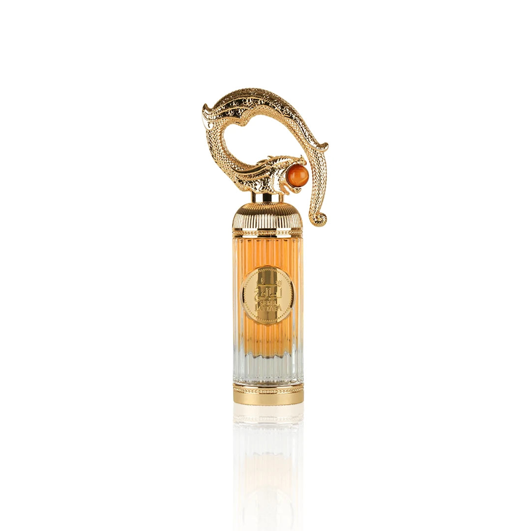 Lattafa Sehr Eau de Parfum 100 ml Flakon auf weißem Hintergrund
