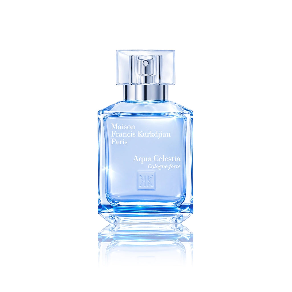 Maison Francis Kurkdjian Aqua Celestia Cologne Forte 70 ml Flakon auf weißem Hintergrund