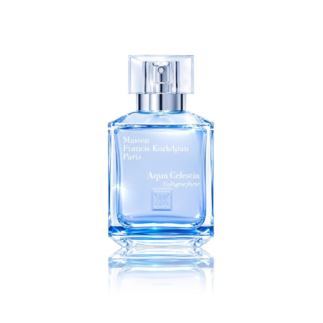 Maison Francis Kurkdjian Aqua Celestia Cologne Forte 70 ml Flakon auf weißem Hintergrund