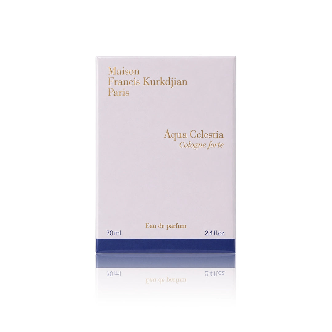 Maison Francis Kurkdjian Aqua Celestia Cologne Forte 70 ml mit Originalverpackung auf weißem Hintergrund