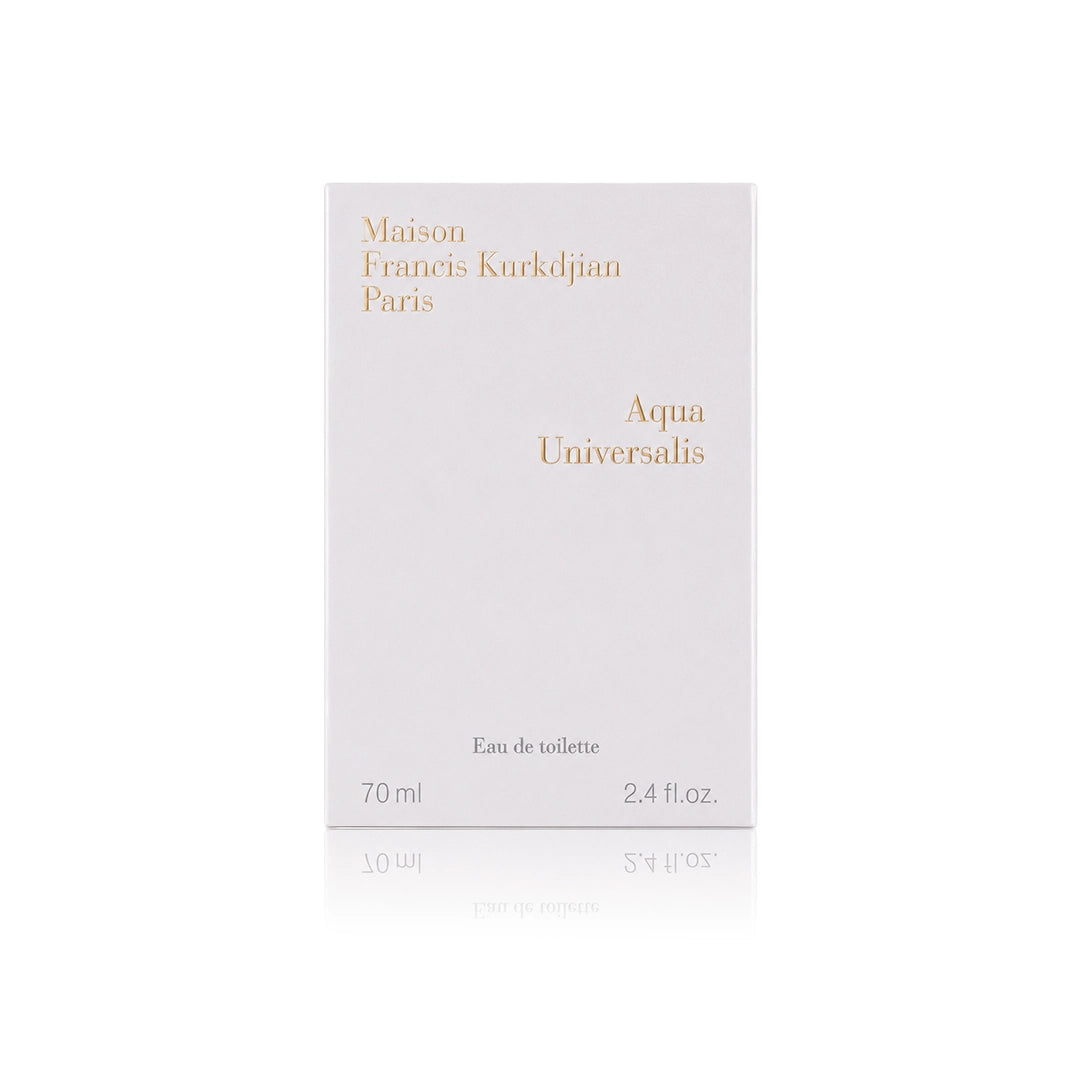 Maison Francis Kurkdjian Aqua Universalis Eau de Toilette 70 ml Flakon mit Originalverpackung auf weißem Hintergrund