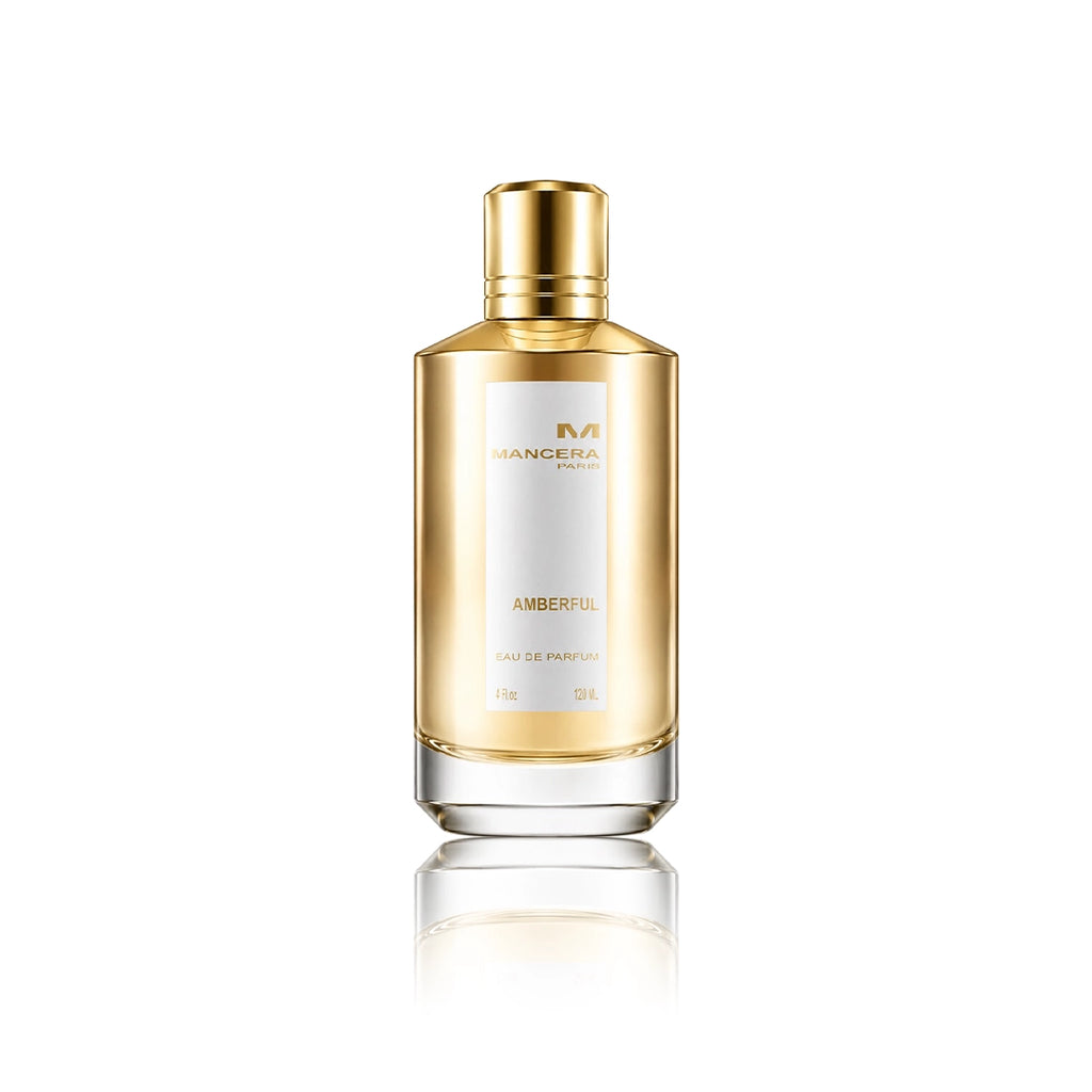Mancera Amberful Eau de Parfum 120 ml Flakon auf weißem Hintergrund