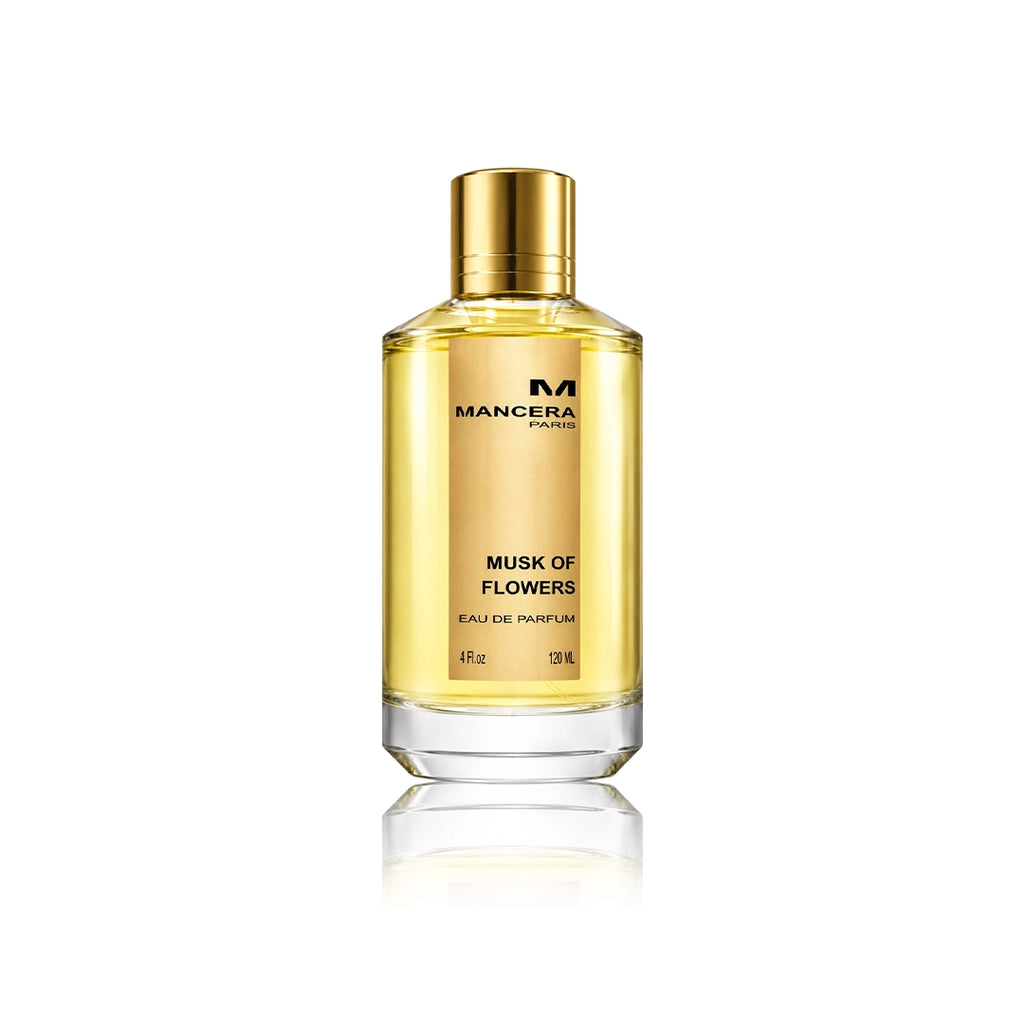 Mancera Musk of Flowers Eau de Parfum 120 ml Flakon auf weißem Hintergrund