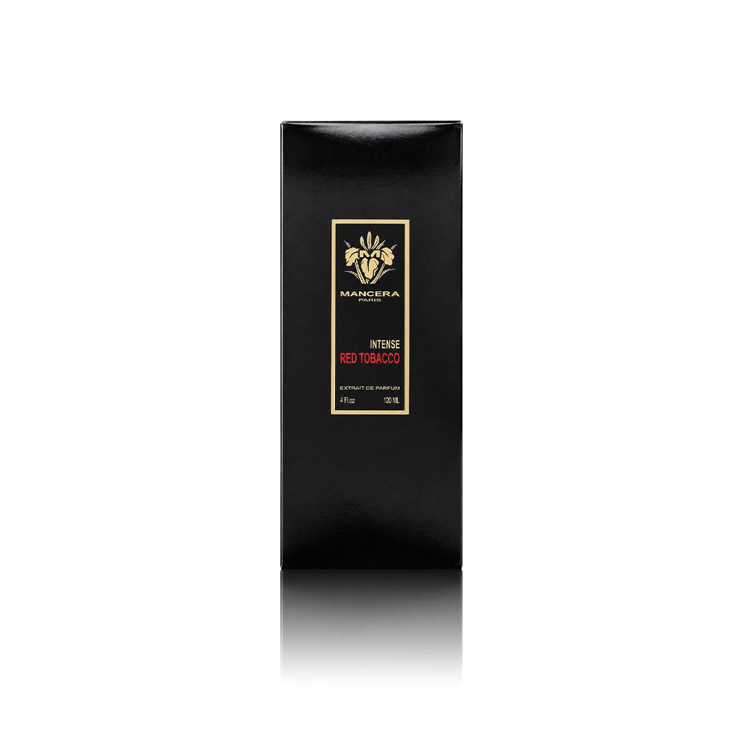 Mancera Red Tobacco Intense Extrait de Parfum 120 ml mit Originalverpackung auf weißem Hintergrund
