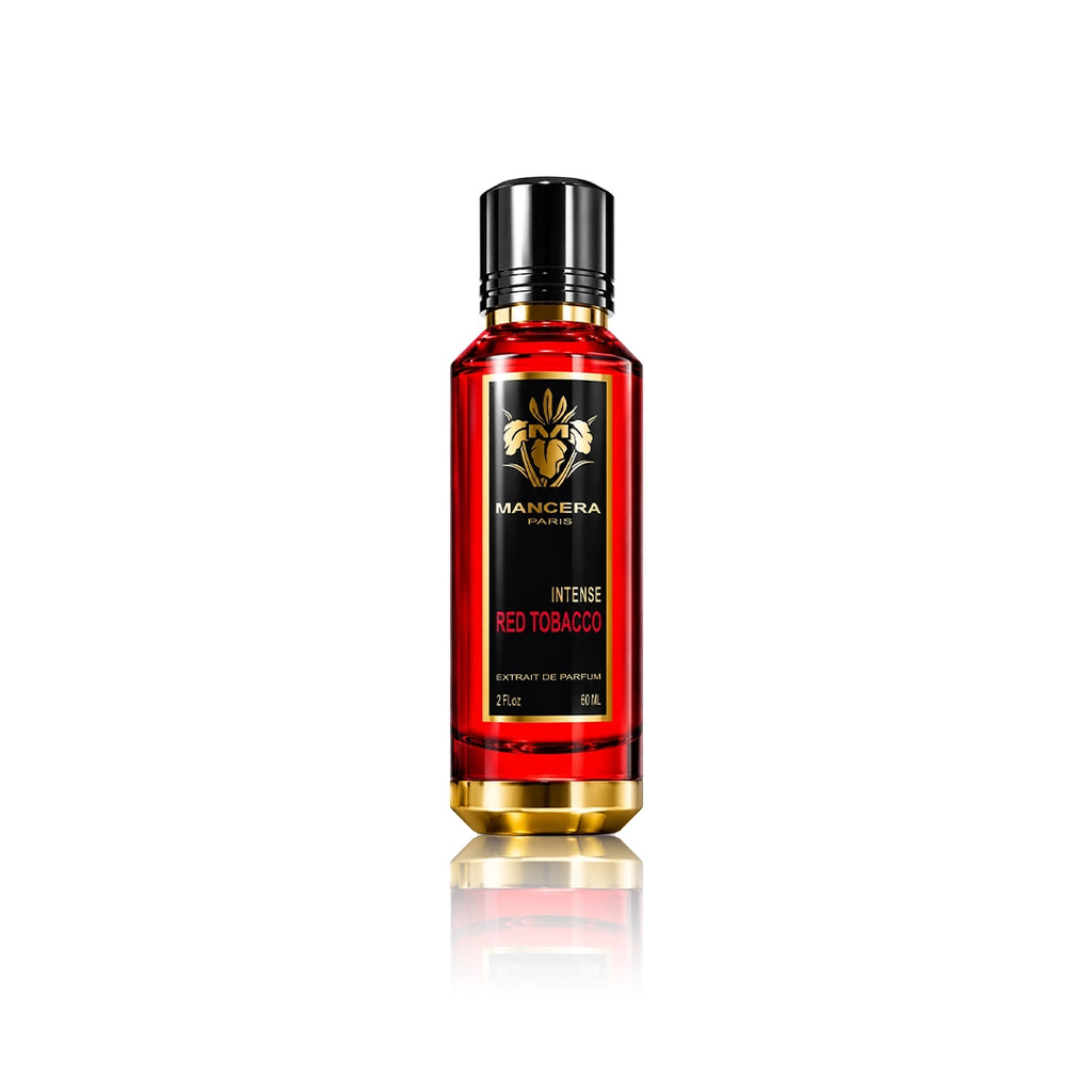 Mancera Red Tobacco Intense Extrait de Parfum 60 ml Flakon auf weißem Hintergrund