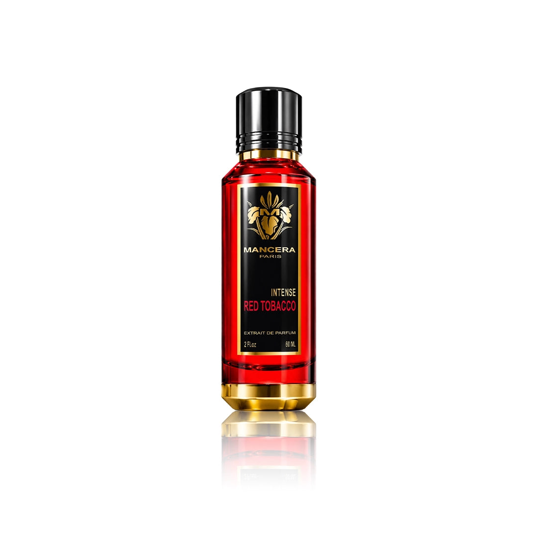 Mancera Red Tobacco Intense Extrait de Parfum 60 ml Flakon auf weißem Hintergrund
