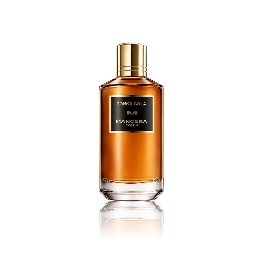 Mancera Tonka Cola Eau de Parfum 120 ml Flakon auf weißem Hintergrund