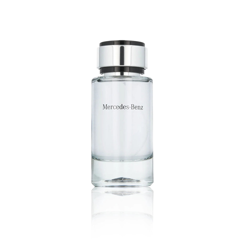 Mercedes-Benz Eau de Toilette 120 ml Flakon auf weißem Hintergrund