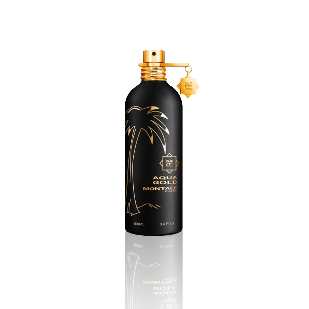 Montale Aqua Gold Eau de Parfum 100 ml Flakon auf weißem Hintergrund