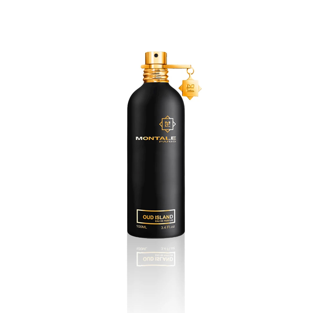 Montale Oud Island Eau de Parfum 100 ml Flakon auf weißem Hintergrund