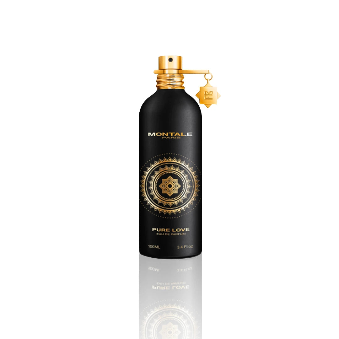 Montale Pure Love Eau de Parfum 100 ml Flakon auf weißem Hintergrund