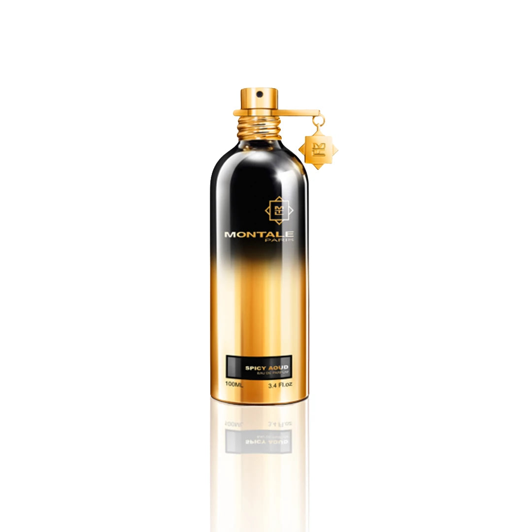 Montale Spicy Aoud Eau de Parfum 100 ml Flakon auf weißem Hintergrund
