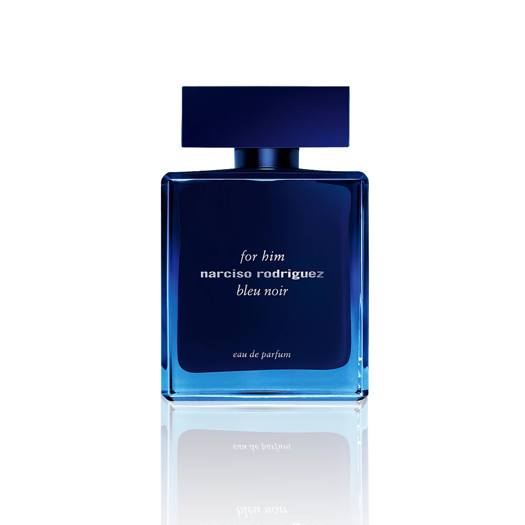 Narciso Rodriguez Bleu Noir For Him Eau de Parfum 100 ml Flakon auf weißem Hintergrund