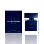 Narciso Rodriguez For Him Bleu Noir Eau de Parfum 100 ml Flakon mit Originalverpackung auf weißem Hintergrund