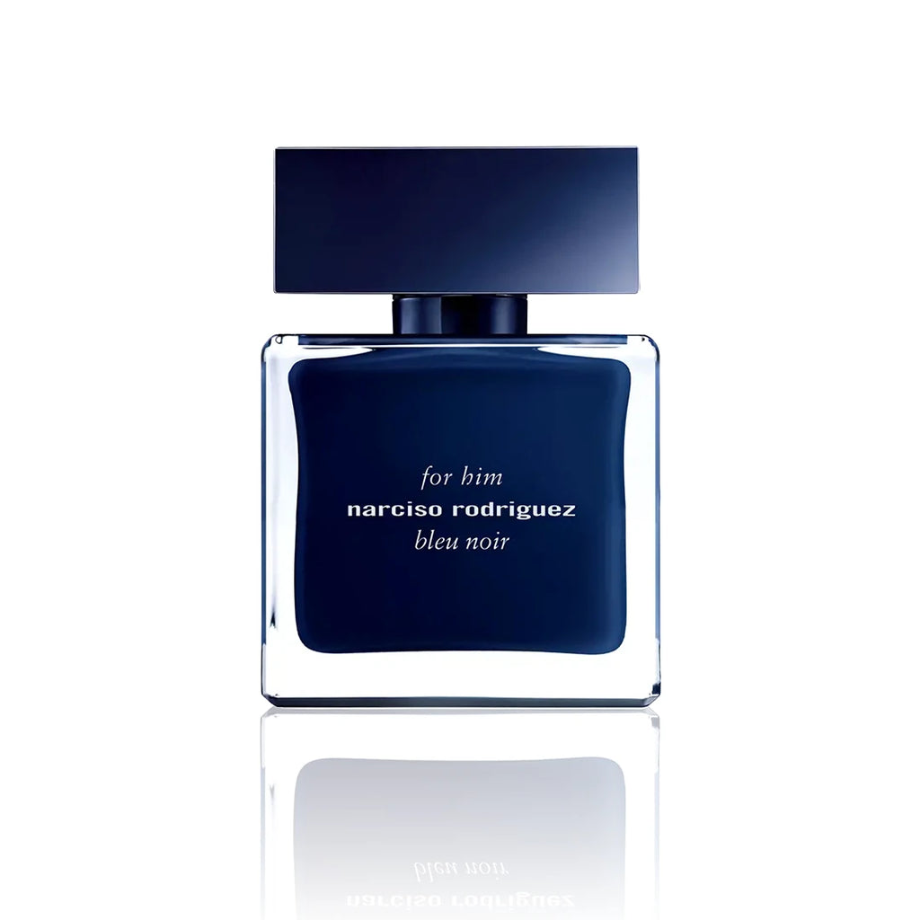 Narciso Rodriguez For Him Bleu Noir Eau de Parfum 100 ml Flakon auf weißem Hintergrund