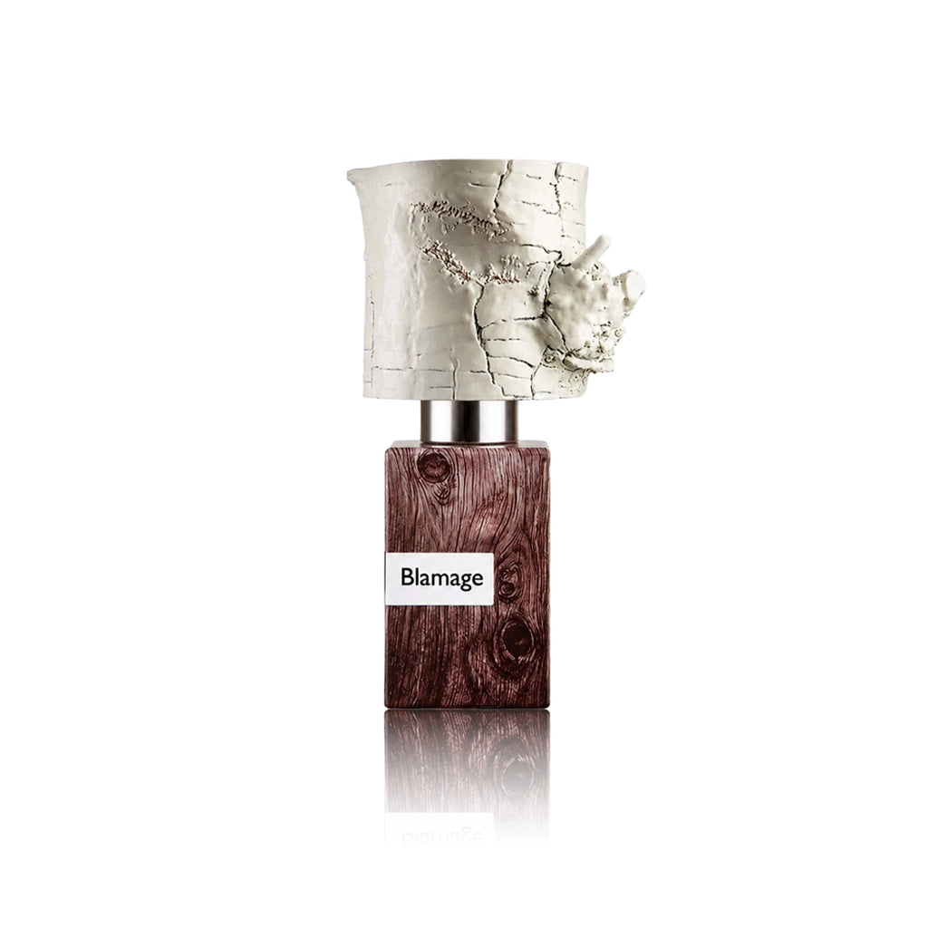 Nasomatto Blamage Extrait de Parfum 30 ml Flakon auf weißem Hintergrund