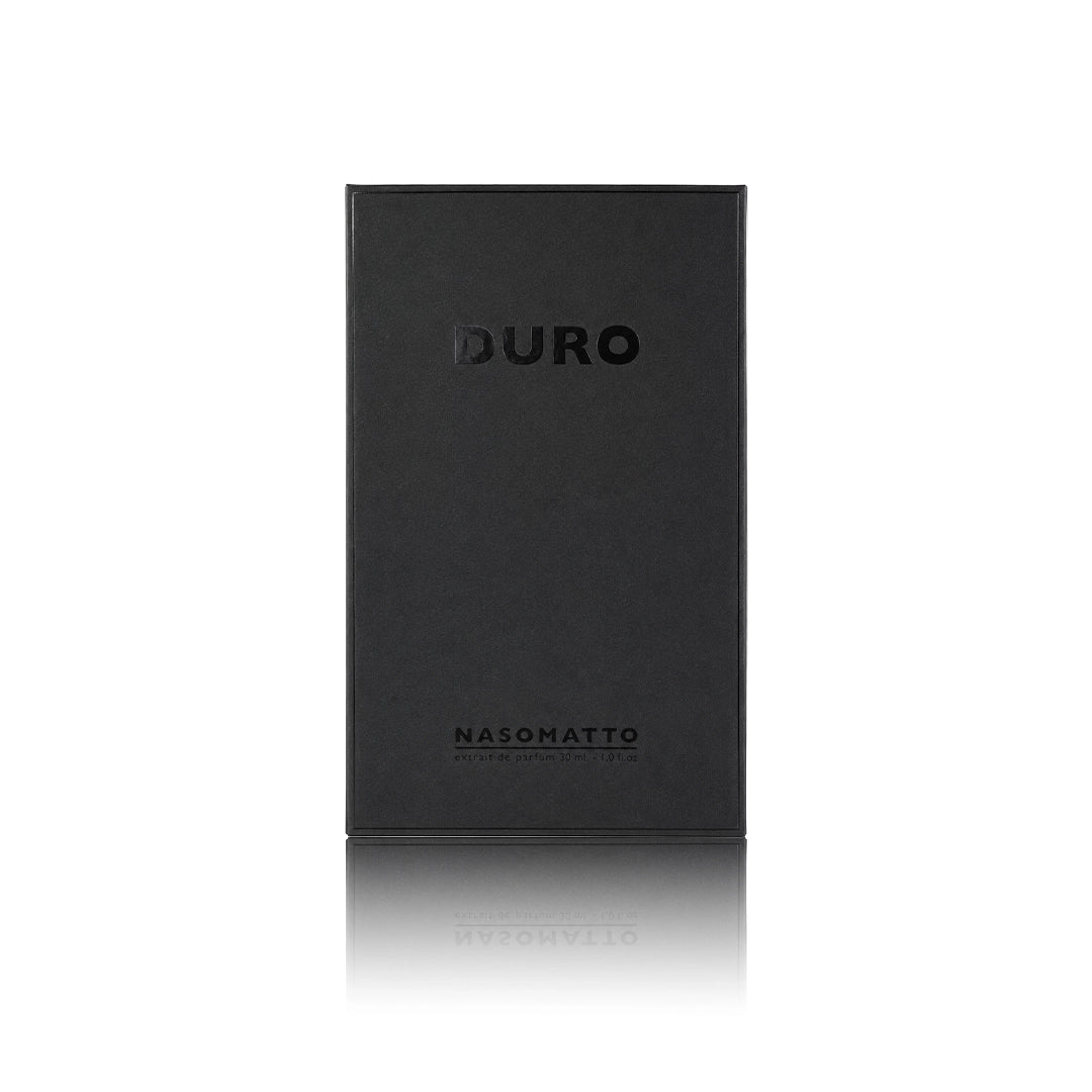 Nasomatto Duro Extrait de Parfum 30 ml mit Originalverpackung auf weißem Hintergrund