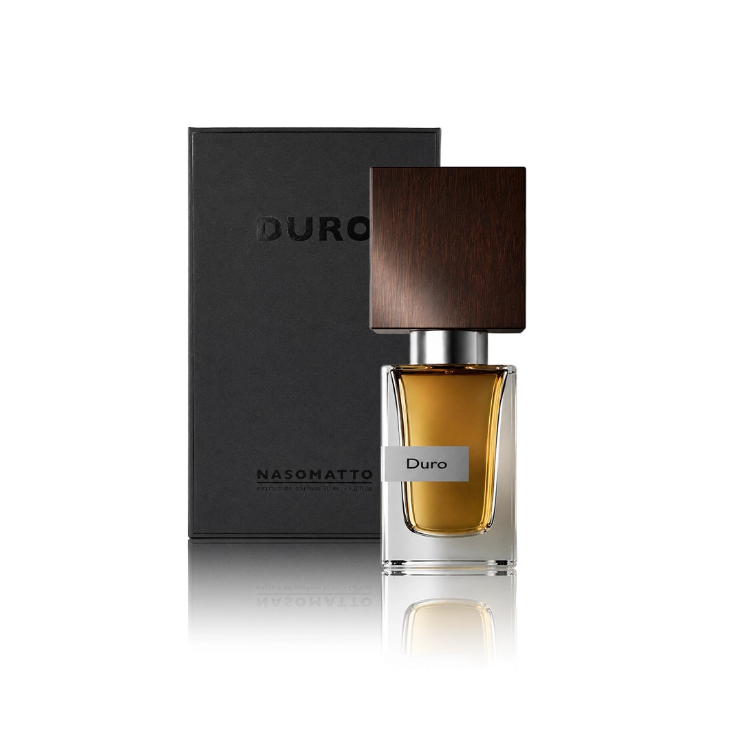 Nasomatto Duro Extrait de Parfum 30 ml Flakon mit Originalverpackung auf weißem Hintergrund