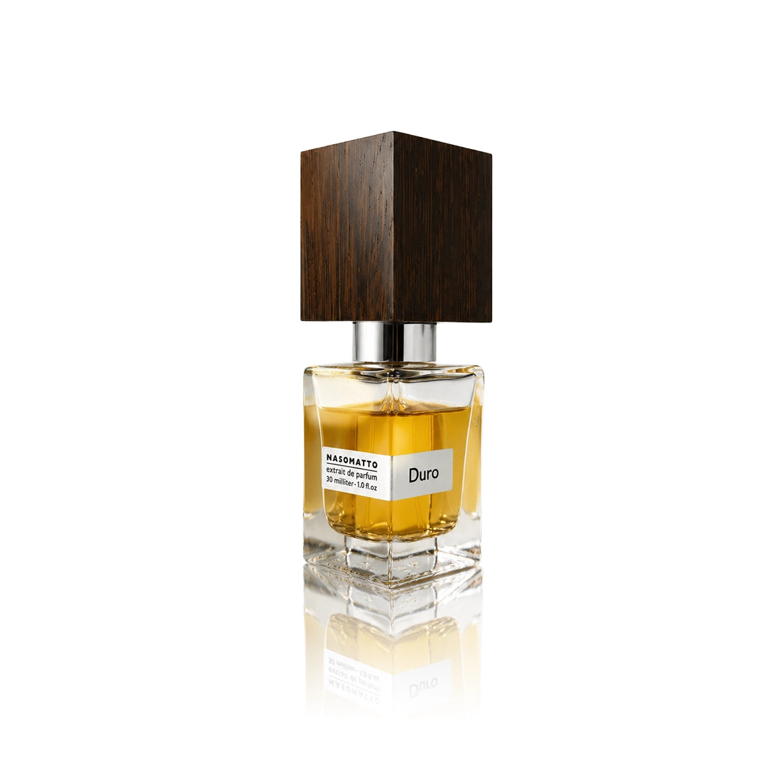 Nasomatto Duro Extrait de Parfum 30 ml Flakon auf weißem Hintergrund Seitenansicht